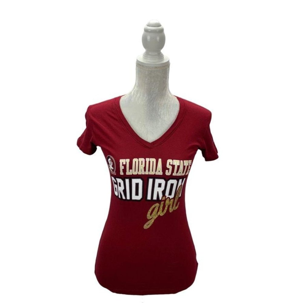 Soffe Women's T-shirt‎ Combed Cotton Florida State Seminoles Grid Iron Girl S